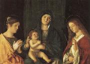 Giovanni Bellini Madonna and Child Between SS.Catherine and Ursula